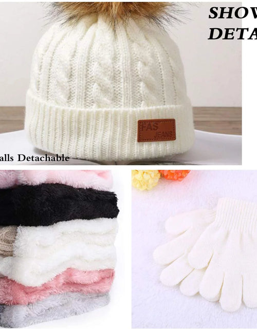 Load image into Gallery viewer, 3Pcs Kids Toddler Winter Beanie Hat Scarf Gloves Set for Boys Girls Age 2-6, Warm Fleece Lining Hat Beanie Sets
